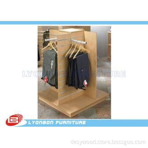 Garment Clothing MDF Wood Slatwall Display Stands With Meta